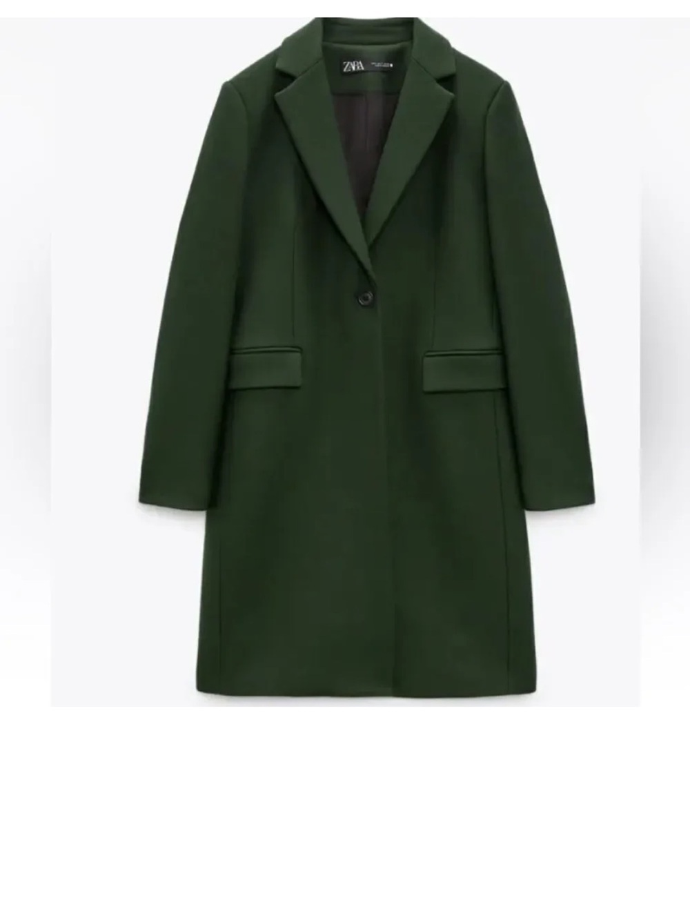 ZARA Women's Green Wool Blend Blazer Coat